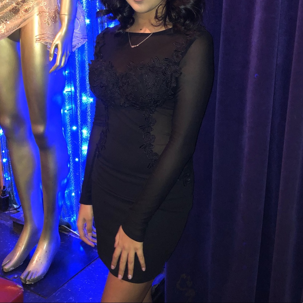 Black mini dress